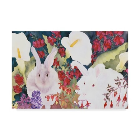 Carissa Luminess 'Bunnies With Callas' Canvas Art,12x19